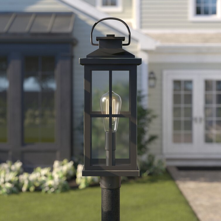 Dusk to Dawn Outdoor Lamp Post Lights with GFCI Outlet,Double-Head Farmhouse Street Light Fixture,Aluminum Exterior Black Pole Lights,Waterproof Lante - 3
