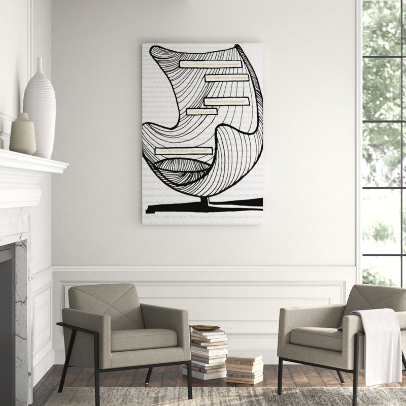 Sit Down Print by Kelli Ellis, Gild Gold, 60" H x 40" W x 1.5" D