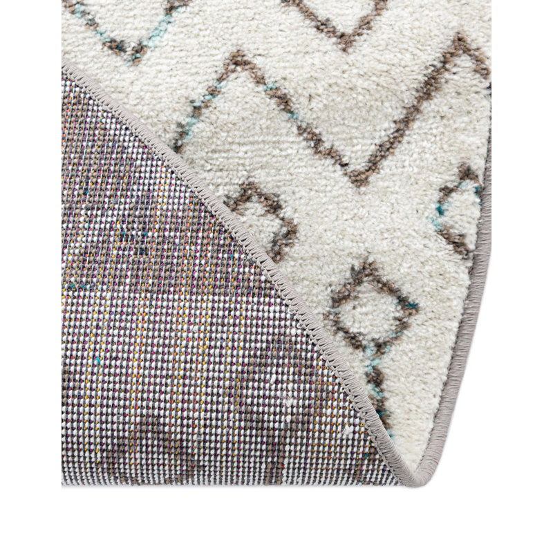 Somerville Geometric Indoor Rug, Runner 2' x 5'3", Ivory/Gray/Blue