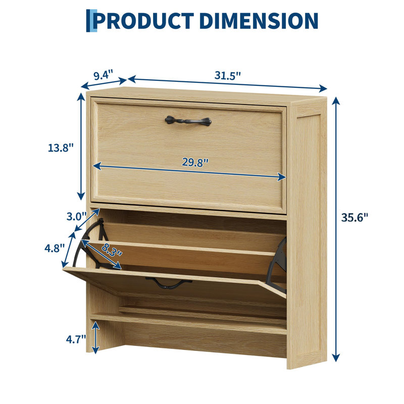 8 Pair Flip Down Shoe Storage, Yellow