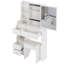 Petit bureau de meuble-lavabo 29,2 po avec tiroir gauche et tabouret rembourré, très grand miroir coulissant, commode de rangement multicouche à grande capacité pour les petits espaces | Idée cadeau-695224596