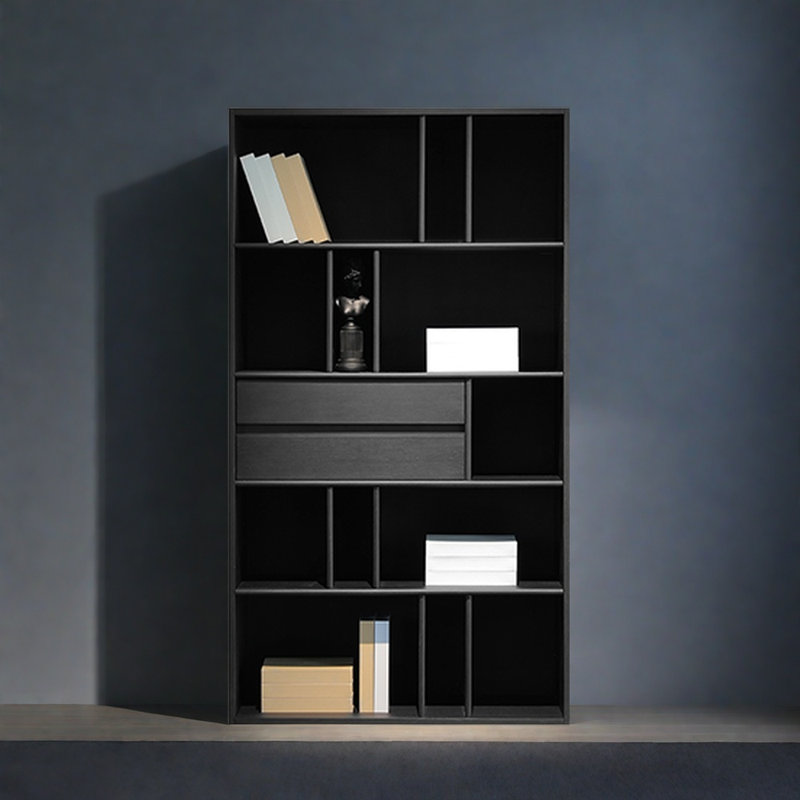 Bibliothèque italienne de style minimaliste, Noir, noir, noir, noir