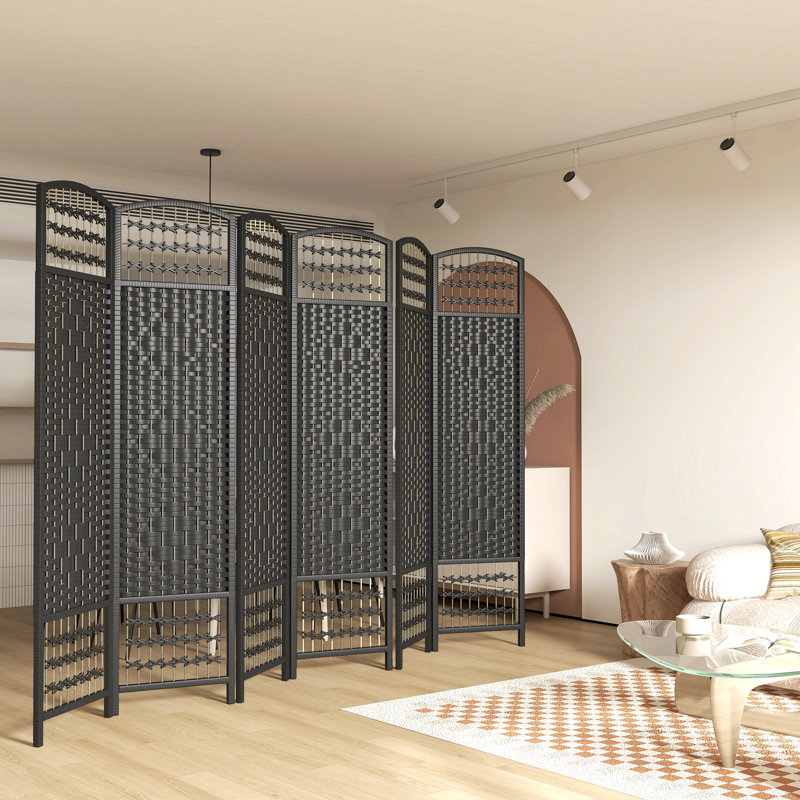 Cloison en bois massif Alaudin, 6, H 67 po x l 94,5 po x P 0,5 po, Noir
