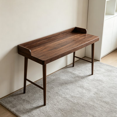 High-end dark brown walnut solid wood desk