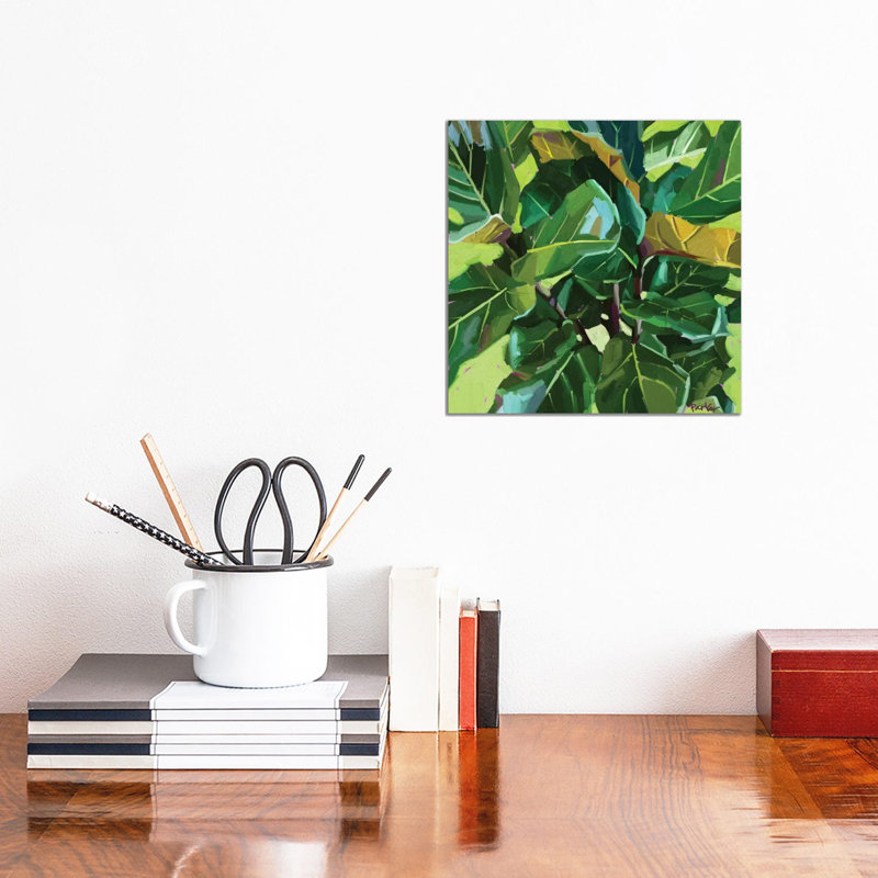 Fiddle Leaf 1 Piece Wall Art on Canvas, 30.48 cm H x 30.48 cm W, Canvas