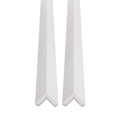 Outwater White Wall Corner Protector Trim With Adhesive, High Impact Polystyrene, 8FT Length, 2 Pack