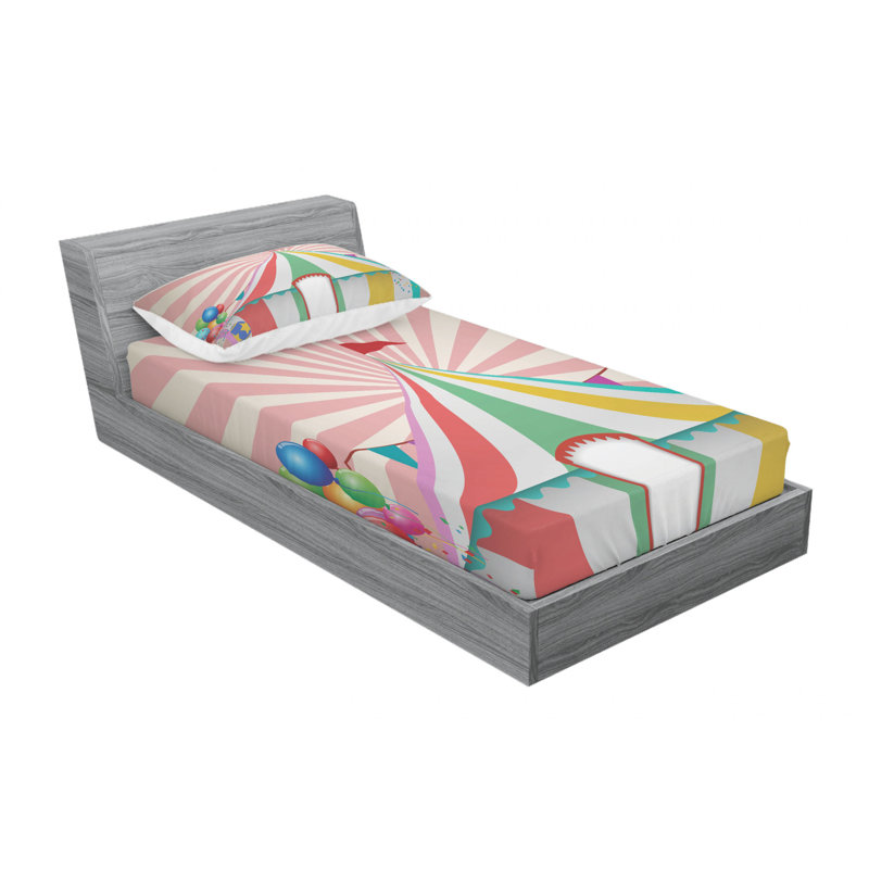 Microfiber Striped Sheet Set, Twin Sheet Set with Fitted Sheet
