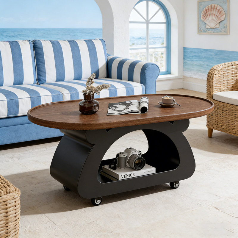 Table basse Minimalist, 18.11" H x 35.43" L x 17.71" W, Noir