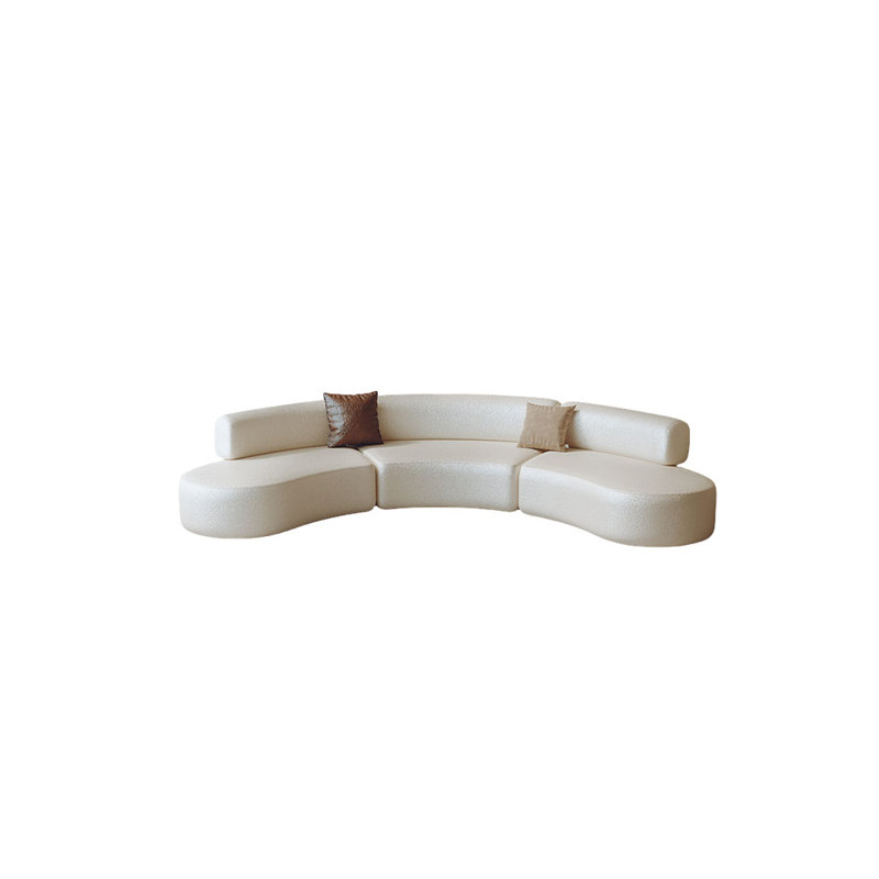 Canapé d'angle semi-circulaire, H 25,59 po x l 133,86 po x P 33,47 po