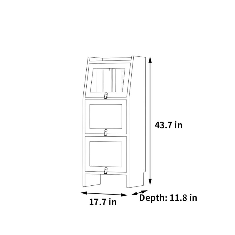 Durable and high-quality bookcase, (3 Shelves) 43.7"H x 17.7"W x 11.8"D, White