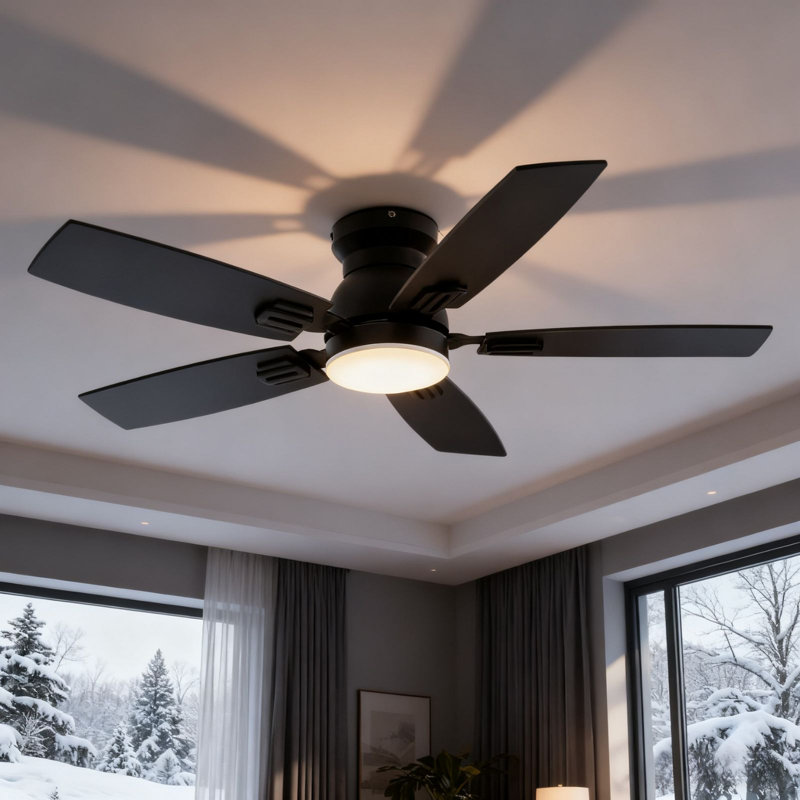 42 ''- Blade Modern Ceiling Fan with LED Lights and Remote Control, 6 Speeds Reversible DC Motor, 3 Color Lights, Timer, Double-sided Wood Blades