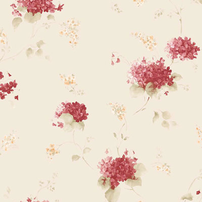 Papier peint à sentier Hortensia 32,7 pi x 20,5 po Heilyn