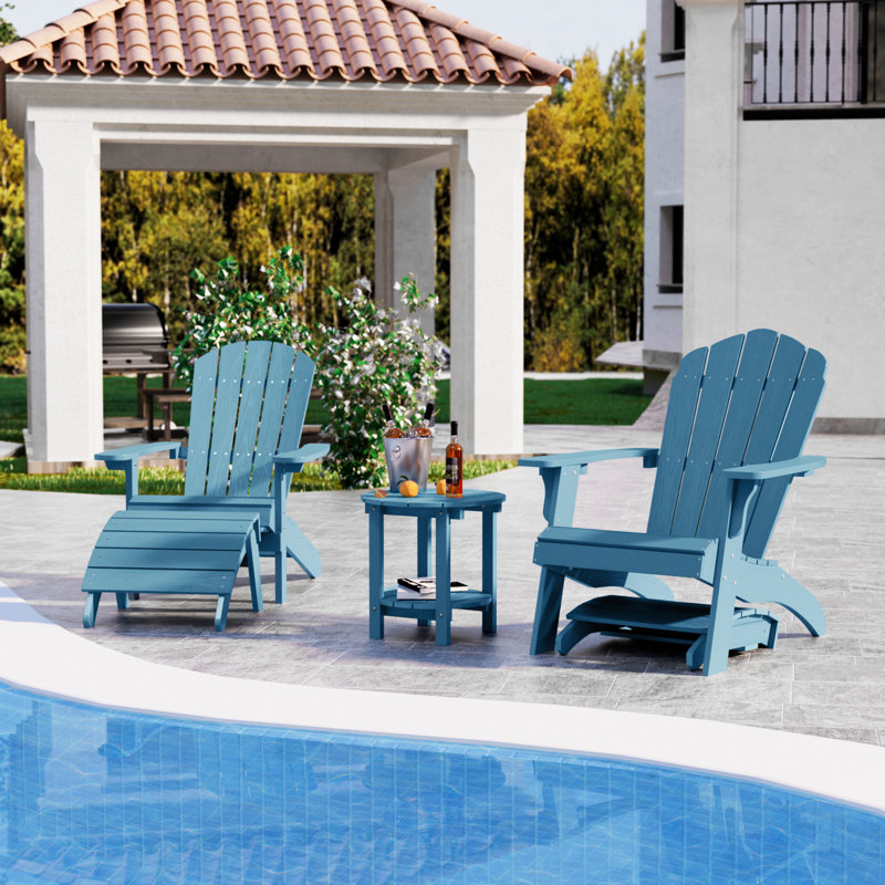 Repose-pieds Hiir Adirondack, repose-pieds pliable extérieur en plastique Adirondack , Bule