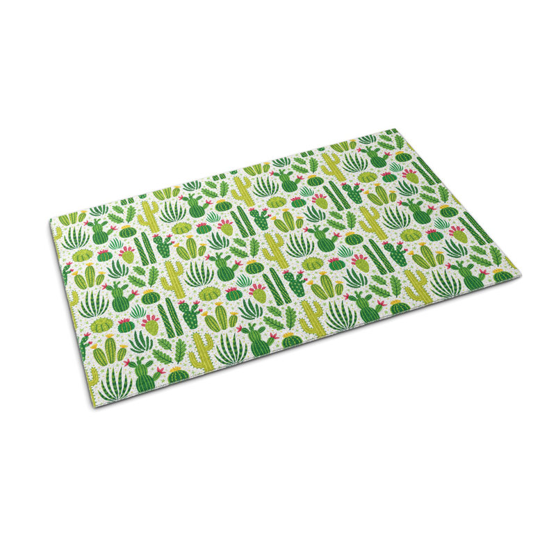 Non-Slip Floral Outdoor Doormat, W100 x L150 cm