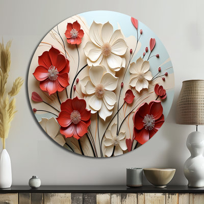 Gordan - Floral Round Metal Wall Art