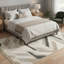 Tapis turc moderne à motif géométrique tissé à la machine en noir / beige / gris-961746314