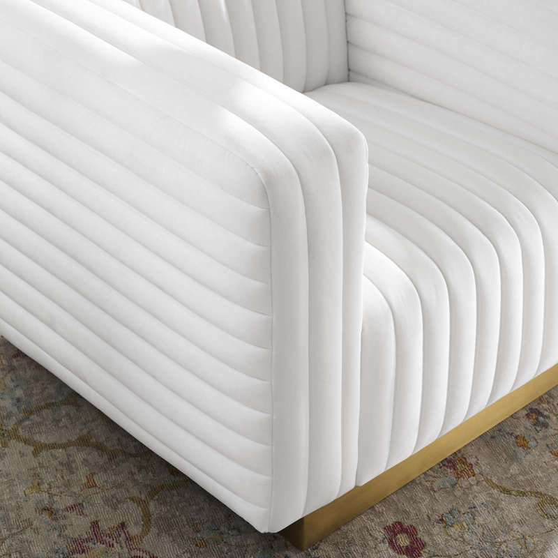 Fauteuil Charisma, Velours blanc