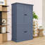 Armoire de cuisine autoportante avec 4 portes, 3 tiroirs et 6 tablettes de porte-130165534