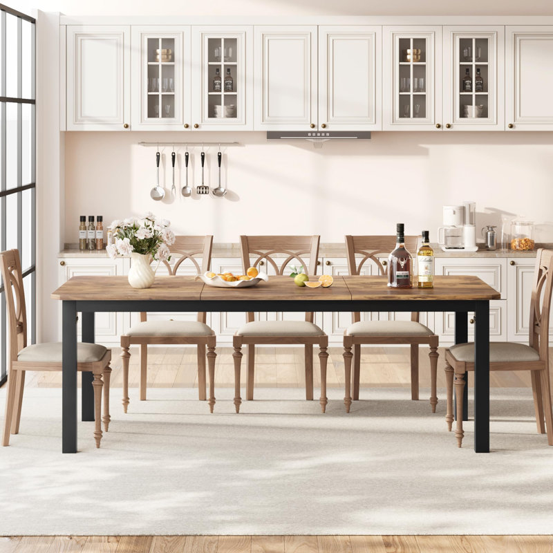 Grande table de salle à manger rectangulaire 78,74 po pour table de cuisine 6-8