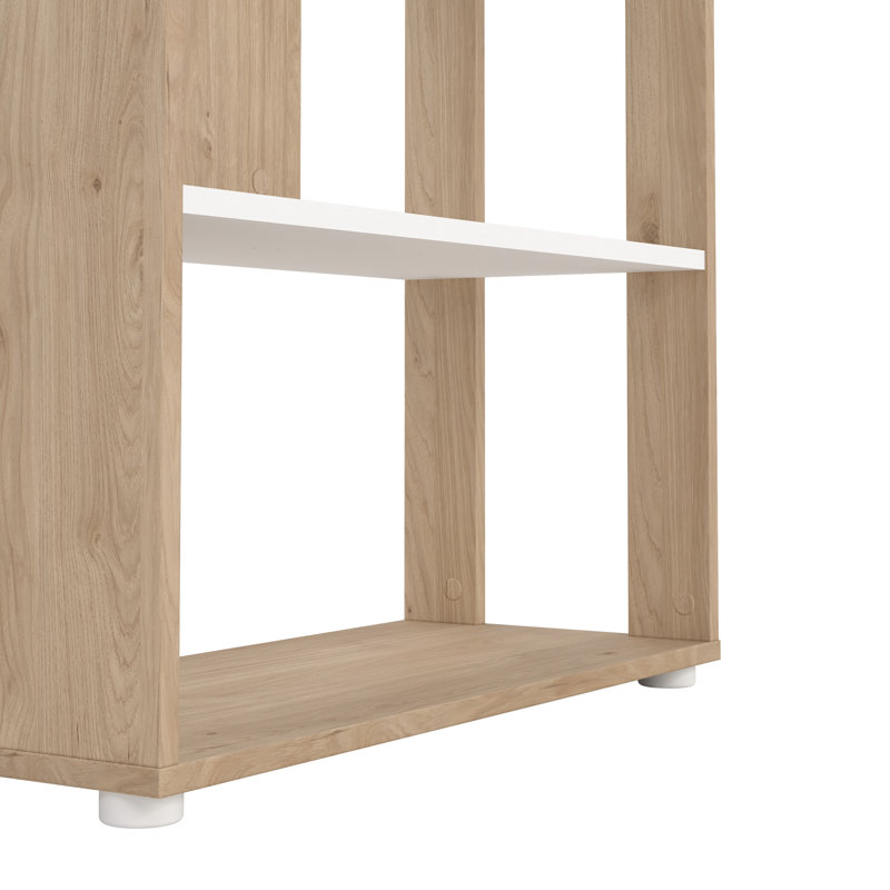 Cloison de bibliothèque à 5 tablettes l 31,34 "x H 80,59" Embrie, Beige / Blanc