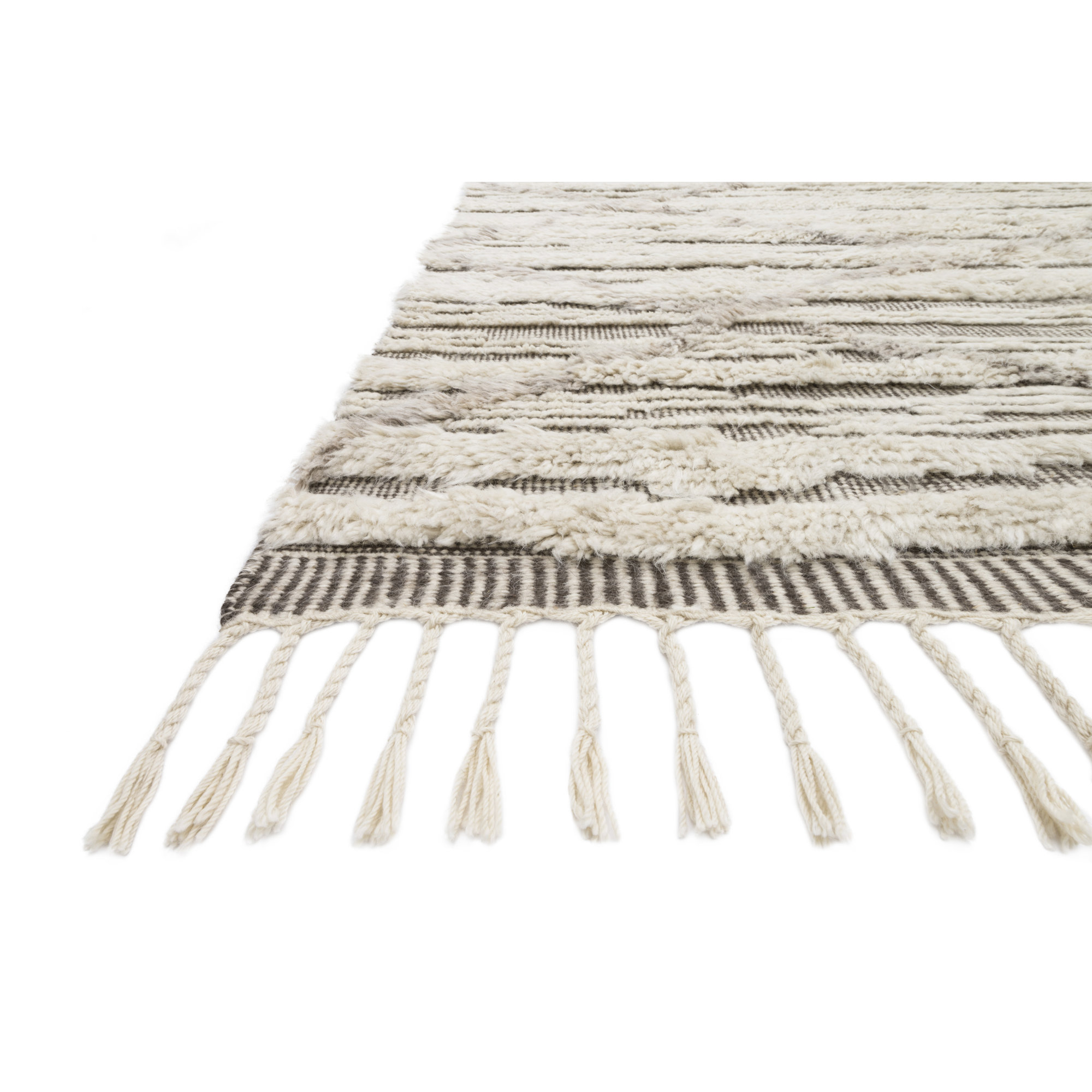 Benjamin Handmade Ivory/Taupe Rug, Square 1'6" x 1'6"