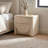Modern Faux Travertine Nightstand With 2 Drawers, Solid Wood & Engineered Wood Bedside Table, Fully Assembled Marble-look End Table For Bedroom, 24.4" W X 19.7" D X 22" H