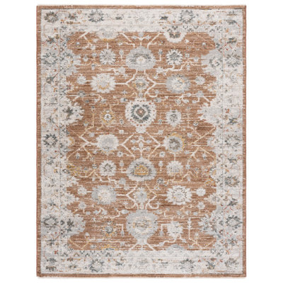 Vintage Rosewood 500 Performance Floral Indoor Rug