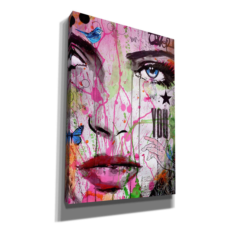 «You» par Loui Jover, toile, art mural, H 26 po x l 18 po x P 0,75 po
