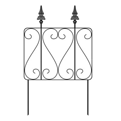 6 - Piece Set of Sword - Flower Flat - Iron Fences