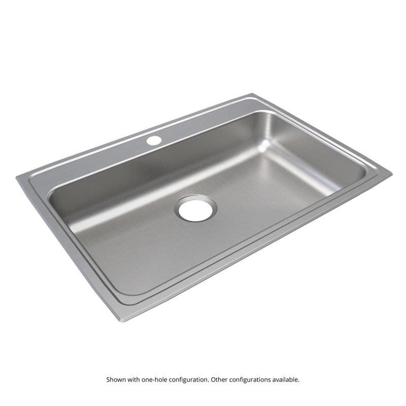 Elkay Lustertone Classic Stainless Steel 31" L x 22" W Drop-In Kitchen Sink