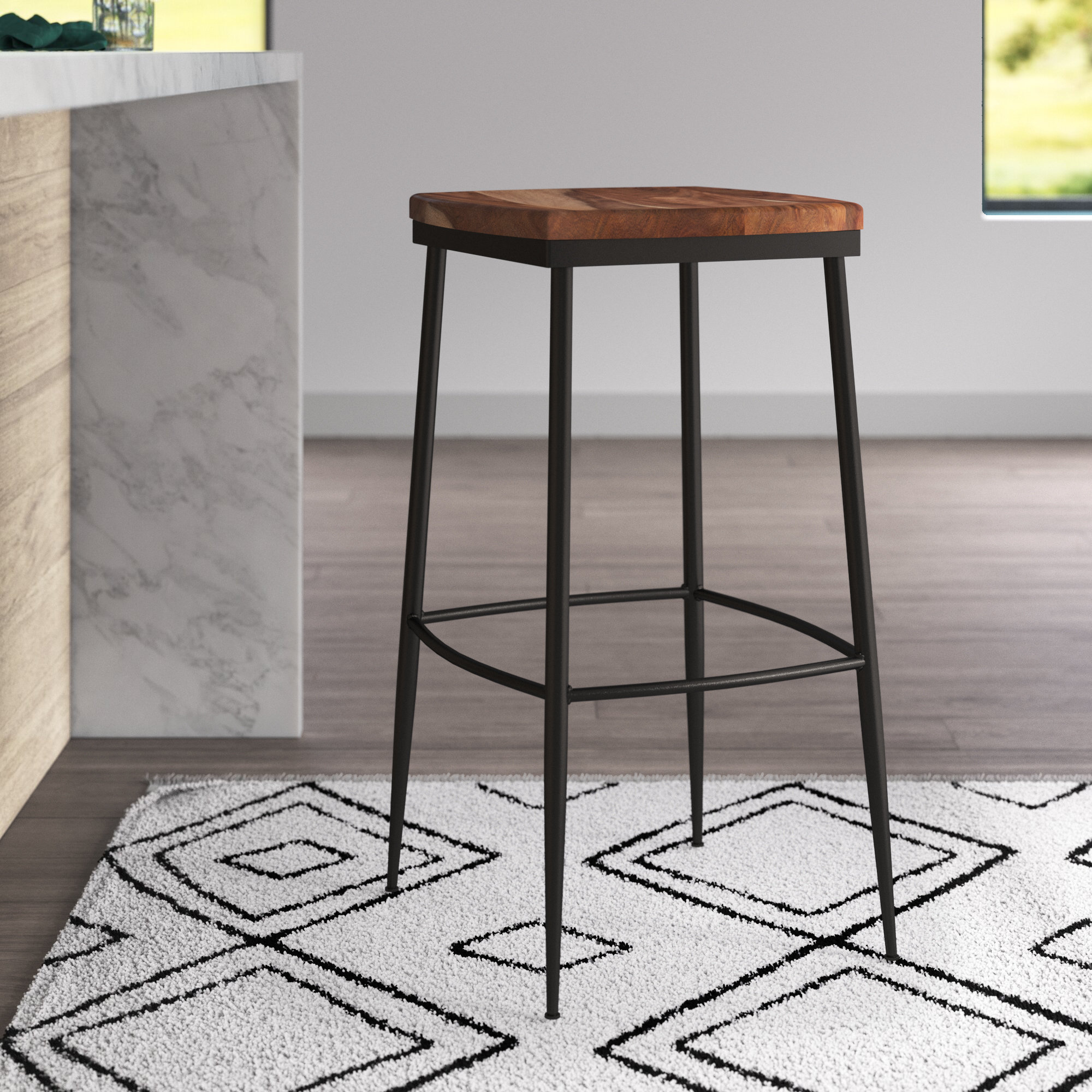 Mercury Row® Mccraw 31'' Counter Stool with Metal Frame Wayfair