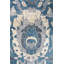 Tapis bleu en laine noué à la main de conception unique nouvel âge 7 pi 8 po x 9 pi 8 po Sultanabad