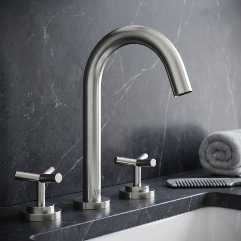 Robinet pour salle de bain à 3 trous Jewel, Nickel brossé