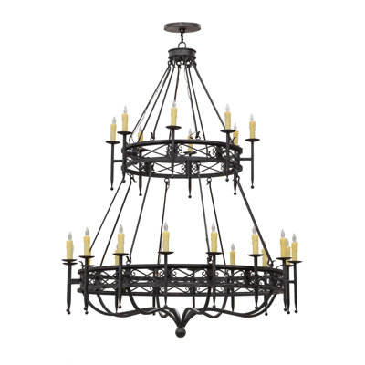 Lustre style chandelier 24 lumières Gina