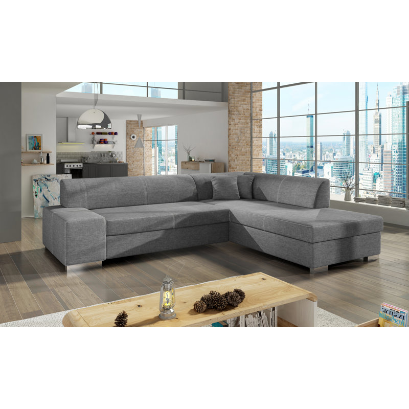 Cienna 4 Seater Sofa Bed, Grey, Right Hand Facing