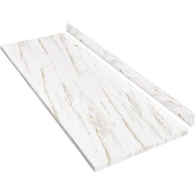 Wood Countertop For Kitchen Island Setup - 72"l X 25.61"w 0.73"h, Drama Marble Graceful Counter Space