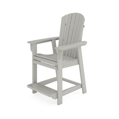 Chaise de comptoir de style Adirondack gris foncé - Élégant bois d'œuvre en polyéthylène haute densité pour le confort de la salle à manger, du patio et du jardin