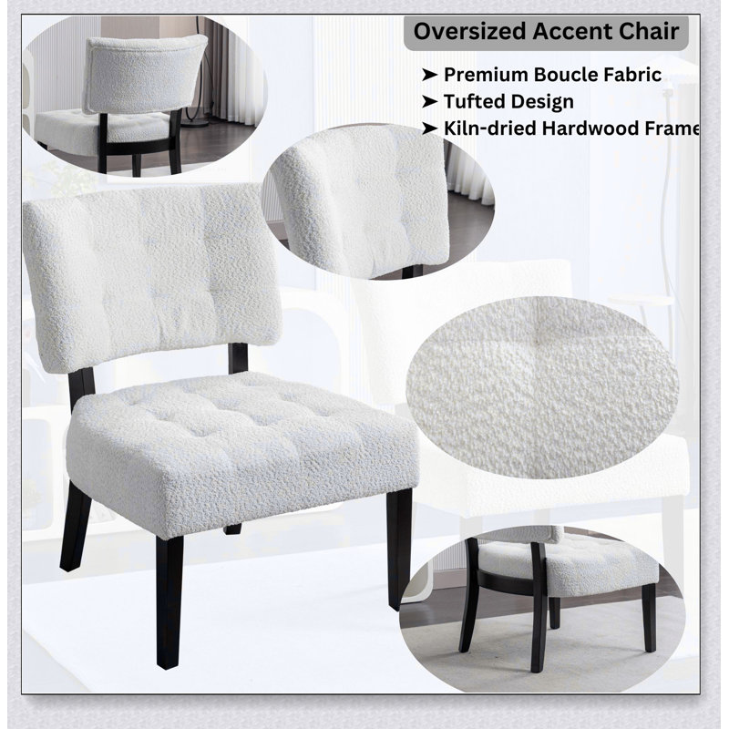 Fauteuil d'appoint capitonné avec sièges surdimensionnés