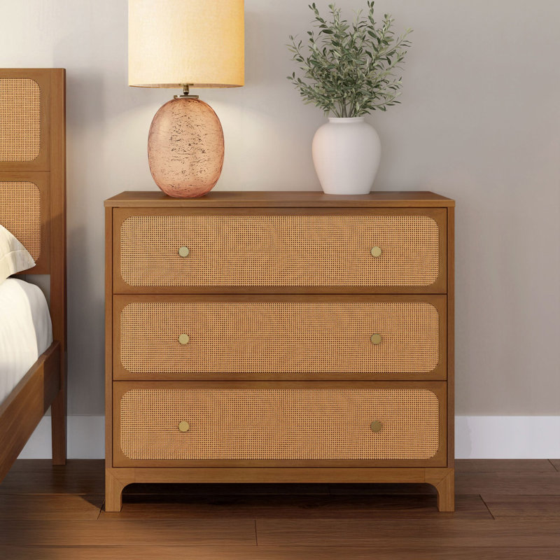 Commode 3 tiroirs Elio, Pecan