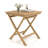3-Piece Patio Bistro Set Teak Wood Square Coffee Table & Folding Chairs Set of 2