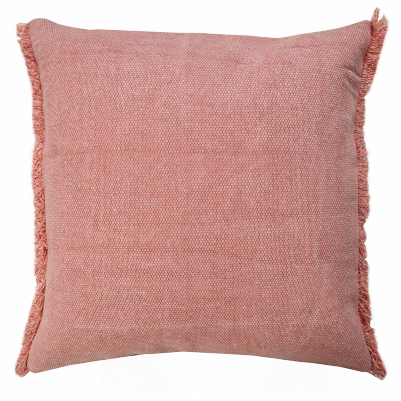 Housse et insert de coussin carré 100% coton , Rose poudré / argile pâle