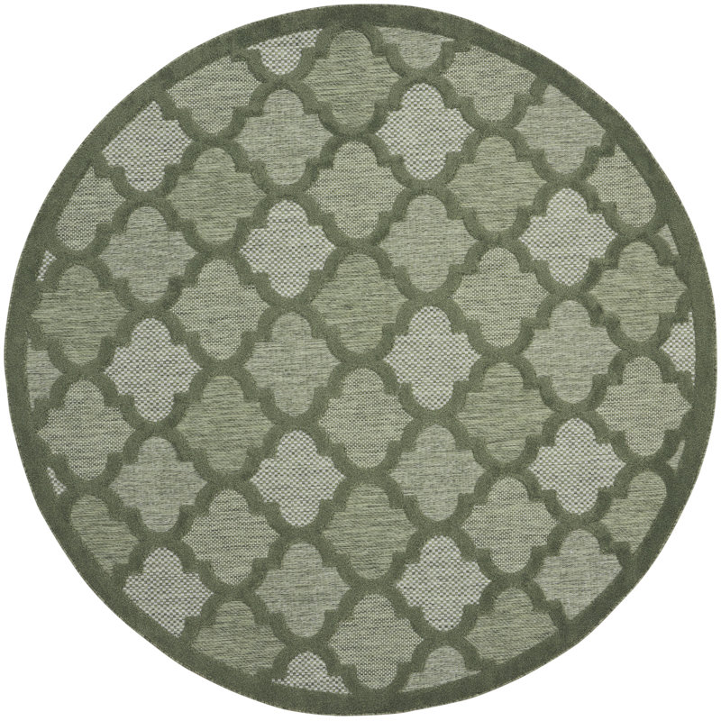 Miyari Geometric Indoor / Outdoor Rug, Round 8'