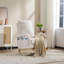Chaise berçante confortable et moderne avec revêtement en peluche et pieds en bois, parfaite pour la maison