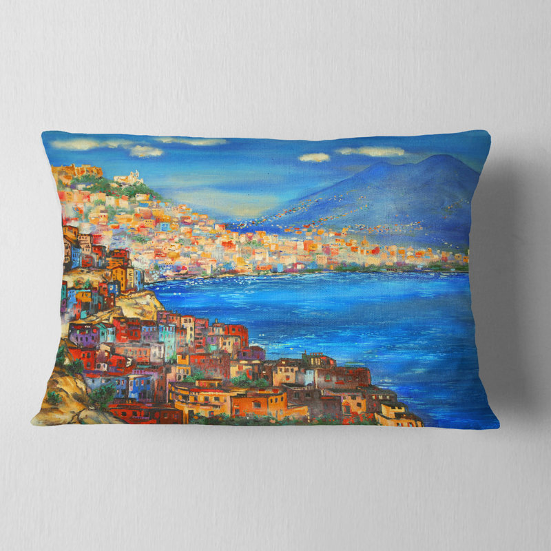 Oreiller Seascape Naples Today, Rectangulaire, 12 po x 20 po