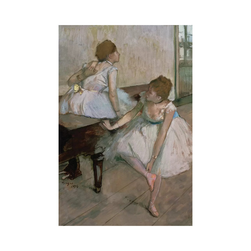 Two Dancers Resting, 1874 by Edgar Degas - Wrapped Canvas Painting, 66.04 cm H x 45.72 cm W x 1.91 cm D