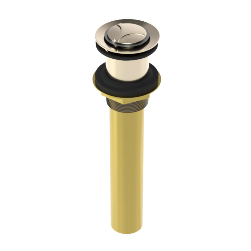 Argonaut Lavatory Push Drain, No, Unlacquered Polished Brass