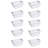 Sterilite Small Stacking Storage Basket with Comfort Grip Handles, White