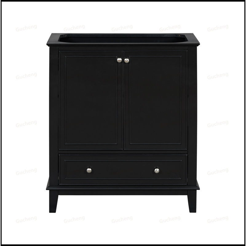 30 Inch Bathroom Vanity Base Only, Black