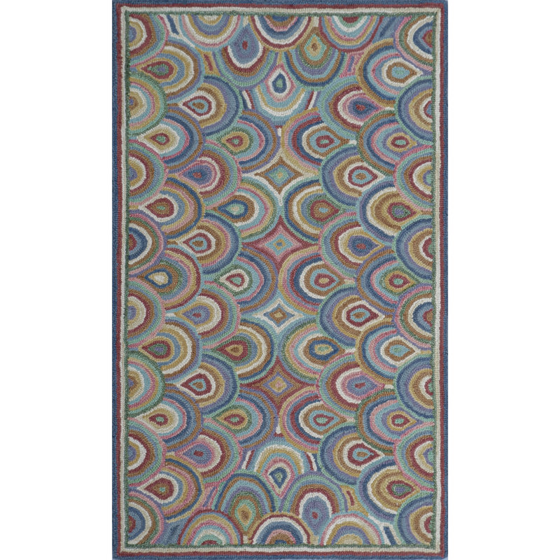 Rainbows Hand-Tufted Wool Area Rug, Rectangle 3' x 5'