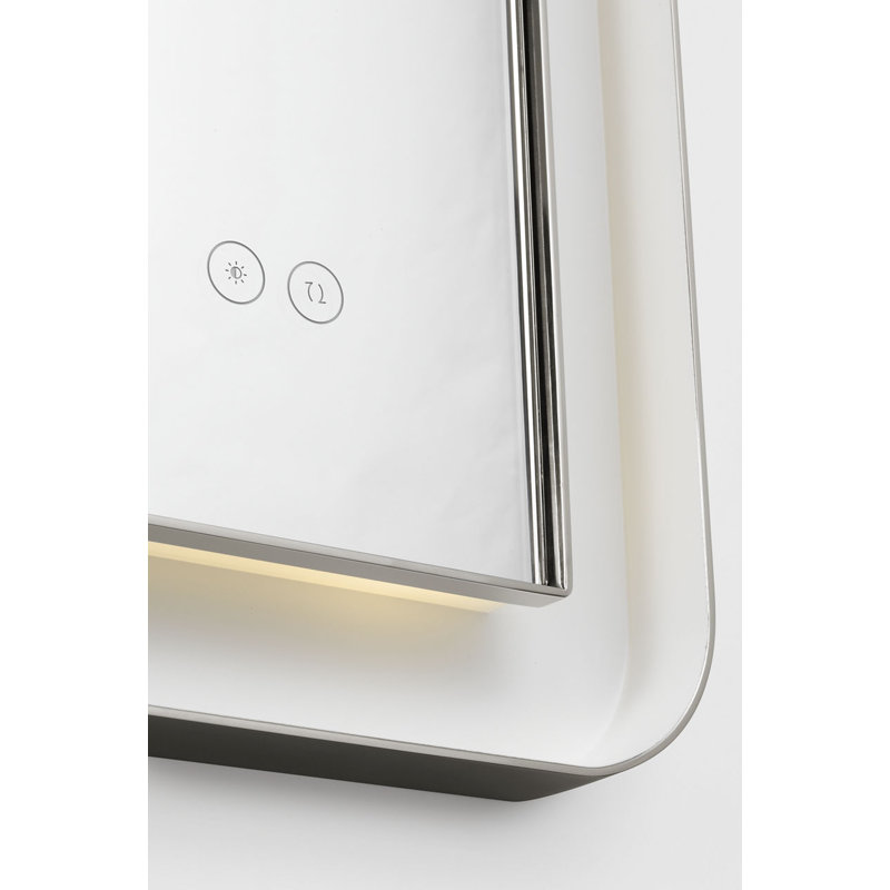 Miroir rectangulaire Chopin, Nickel poli, H 48 po x l 36 po x P 1,5 po